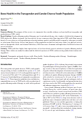 Cover page: Bone Health in the Transgender and Gender Diverse Youth Population.