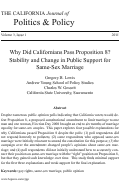 Cover page: Why Did Californians Pass Proposition 8? Stability and Change in Public Support for Same-Sex Marriage