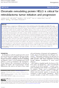 Cover page: Chromatin remodeling protein HELLS is critical for retinoblastoma tumor initiation and progression