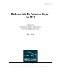 Cover page: Radionuclide Air Emission Report for 2013