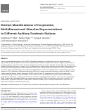 Cover page: Distinct Manifestations of Cooperative, Multidimensional Stimulus Representations in Different Auditory Forebrain Stations