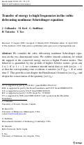 Cover page: Transfer of energy to high frequencies in the cubic defocusing nonlinear Schrödinger equation