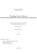Cover page: Unveiling Covert Threats: Towards Physically Safe and Transparent AI Systems