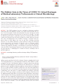 Cover page: The Hidden Crisis in the Times of COVID-19: Critical Shortages of Medical Laboratory Professionals in Clinical Microbiology