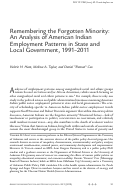Cover page: Remembering the Forgotten Minority: An Analysis of American Indian Employment Patterns in State and Local Government, 1991–2011