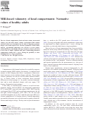 Cover page: MRI-based volumetry of head compartments: Normative values of healthy adults