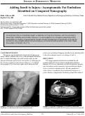 Cover page: Adding Insult to Injury: Asymptomatic Fat Embolism Identified on Computed Tomography