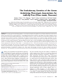 Cover page: The Evolutionary Genetics of the Genes Underlying Phenotypic Associations for Loblolly Pine (Pinus taeda, Pinaceae)