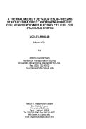 Cover page: A Thermal Model to Evaluate Sub-Freezing Startup for a Direct Hydrogen Hybrid Fuel Cell Vehicle Polymer Electrolyte Fuel Cell Stack and System