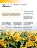 Cover page of Irrigation method does not affect wild bee pollinators of hybrid sunflower