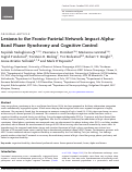 Cover page: Lesions to the Fronto-Parietal Network Impact Alpha-Band Phase Synchrony and Cognitive Control.