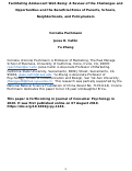 Cover page: Facilitating Adolescent Well‐Being: A Review of the Challenges and Opportunities and the Beneficial Roles of Parents, Schools, Neighborhoods, and Policymakers