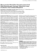 Cover page: Microvascular blood flow dynamics associated with photodynamic therapy, pulsed dye laser irradiation and combined regimens