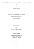 Cover page: Biological and Physical Assessment of Streams in Northern California:  Evaluating the Effects of Global Change and Human Disturbance