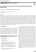 Cover page: Assessments of the Value of New Interventions Should Include Health Equity Impact.