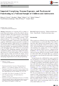 Cover page: Impaired Caregiving, Trauma Exposure, and Psychosocial Functioning in a National Sample of Children and Adolescents.