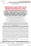 Cover page: Integrating Brain Implants With Local and Distributed Computing Devices: A Next Generation Epilepsy Management System