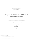 Cover page: Essays on the Distributional Effects of Environmental Policy