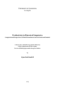 Cover page: Productivity in Historical Linguistics: Computational Perspectives on Word-Formation in Ancient Greek and Sanskrit