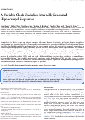 Cover page: A Variable Clock Underlies Internally Generated Hippocampal Sequences.