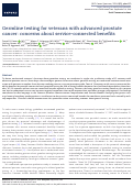 Cover page: Germline testing for veterans with advanced prostate cancer: concerns about service-connected benefits.