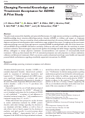 Cover page: Changing Parental Knowledge and Treatment Acceptance for ADHD: A Pilot Study