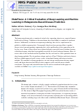 Cover page: MetaPheno: A critical evaluation of deep learning and machine learning in metagenome-based disease prediction