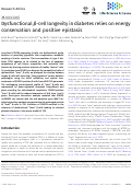 Cover page: Dysfunctional β-cell longevity in diabetes relies on energy conservation and positive epistasis.