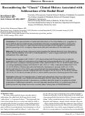 Cover page: Reconsidering the “Classic” Clinical History Associated with Subluxations of the Radial Head