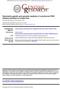 Cover page: Systematic genetic and genomic analysis of cytochrome P450 enzyme activities in human liver.