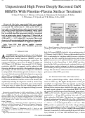 Cover page: Unpassivated high power deeply recessed GaNHEMTs with fluorine-plasma surface treatment