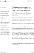 Cover page: Racial disparities in colorectal cancer outcomes and access to care: a multi-cohort analysis.