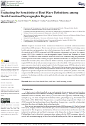 Cover page: Evaluating the Sensitivity of Heat Wave Definitions among North Carolina Physiographic Regions