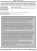 Cover page: Decreasing the Lag Between Result Availability and Decision-Making in the Emergency Department Using Push Notifications