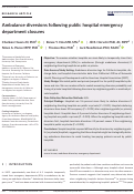 Cover page: Ambulance diversions following public hospital emergency department closures.