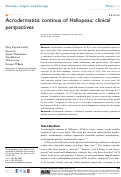 Cover page: Acrodermatitis continua of Hallopeau: clinical perspectives