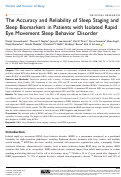 Cover page: The Accuracy and Reliability of Sleep Staging and Sleep Biomarkers in Patients with Isolated Rapid Eye Movement Sleep Behavior Disorder.