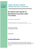 Cover page: Investment and Upgrade in Distributed Generation under Uncertainty