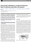 Cover page: Deterministic stabilization of eight-way 2D diffractive beam combining using pattern recognition.