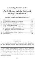 Cover page: Learning How to Fish: Catch Shares and the Future of Fishery Conservation
