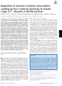Cover page: Regulation of neuronal excitation–transcription coupling by Kv2.1-induced clustering of somatic L-type Ca2+ channels at ER-PM junctions