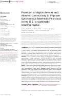 Cover page: Provision of digital devices and internet connectivity to improve synchronous telemedicine access in the U.S.: a systematic scoping review.