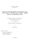 Cover page: Urban tree drought resilience and outdoor water conservation in a Mediterranean climate: insights from an ecohydrologic model