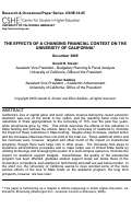 Cover page: The Effects of a Changing Financial Context on the University of California