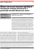 Cover page: Distinct sub-second dopamine signaling in dorsolateral striatum measured by a genetically-encoded fluorescent sensor