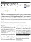 Cover page: Emerging Health Technologies in Long-Term Care and Suppliers Views on Their Potential to Assist and Support the Workforce.