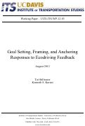 Cover page: Goal Setting, Framing, and Anchoring Responses to Ecodriving Feedback