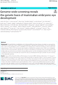 Cover page: Genome-wide screening reveals the genetic basis of mammalian embryonic eye development.