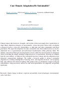 Cover page of Can Climate Adaptation Be Sustainable?