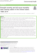 Cover page: Drought severity and all-cause mortality rates among adults in the United States: 1968-2014.